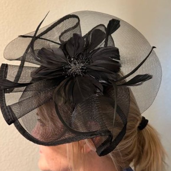 None Accessories Large Black Fascinator Headband Poshmark